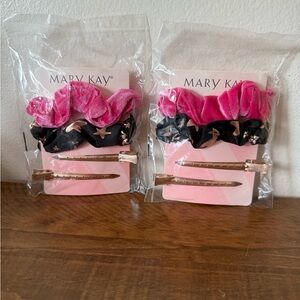2 Mary Kay Scrunchies and Hair Clips Set